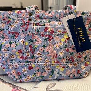 Ralph Lauren Floral Tote Bag - Pink and Yellow